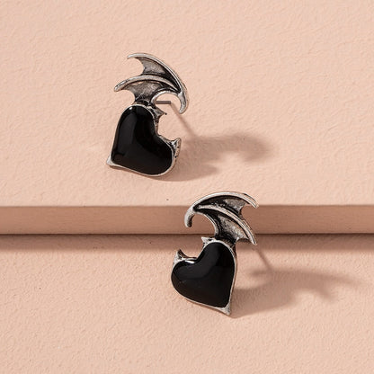 Lost Lady New Fashion Devil's Wings Heart-shaped Earrings Women's Earrings Jewelry Wholesale Direct Sales - Amazhona 