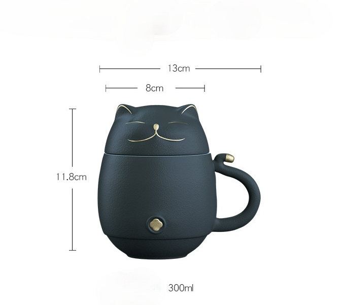 Lucky Cat Portable Tea Set For Business Trip Single Travel Mug - Amazhona 