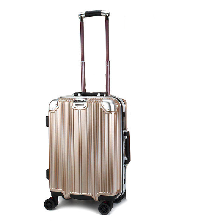 Luggage pull rod box Cardan female rose gold aluminum frame tour box 2024 inch men business suitcase - Amazhona 