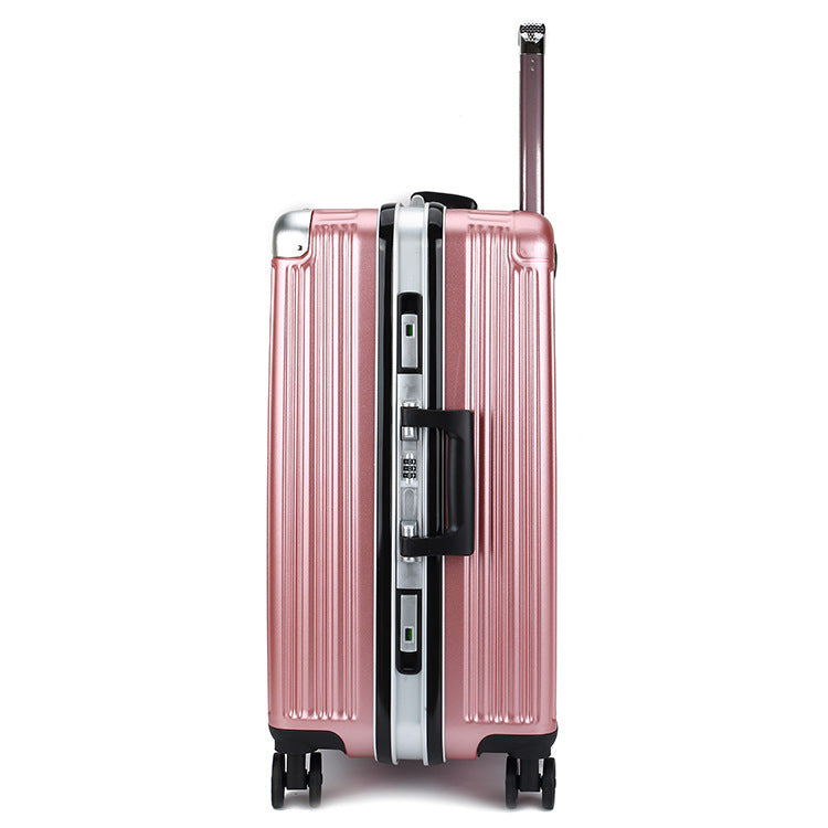 Luggage pull rod box Cardan female rose gold aluminum frame tour box 2024 inch men business suitcase - Amazhona 