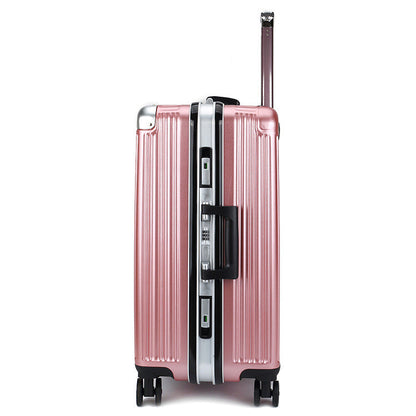 Luggage pull rod box Cardan female rose gold aluminum frame tour box 2024 inch men business suitcase - Amazhona 