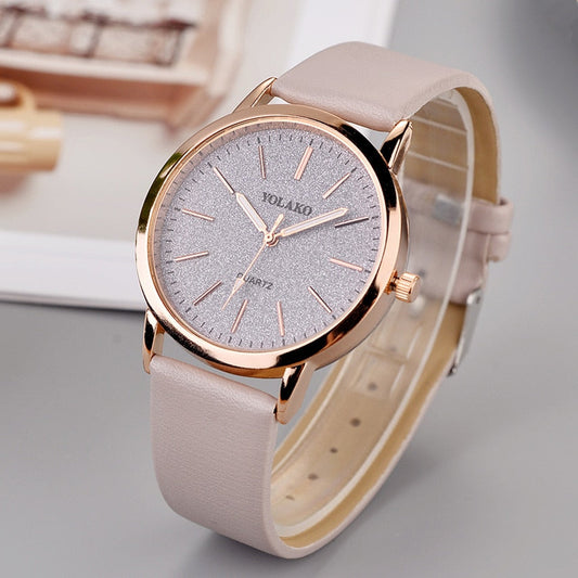 Luxury Brand Leather Quartz Women's Watch Ladies Fashion Watch Women Wristwatch Clock relogio feminino hours reloj mujer saati - Amazhona 