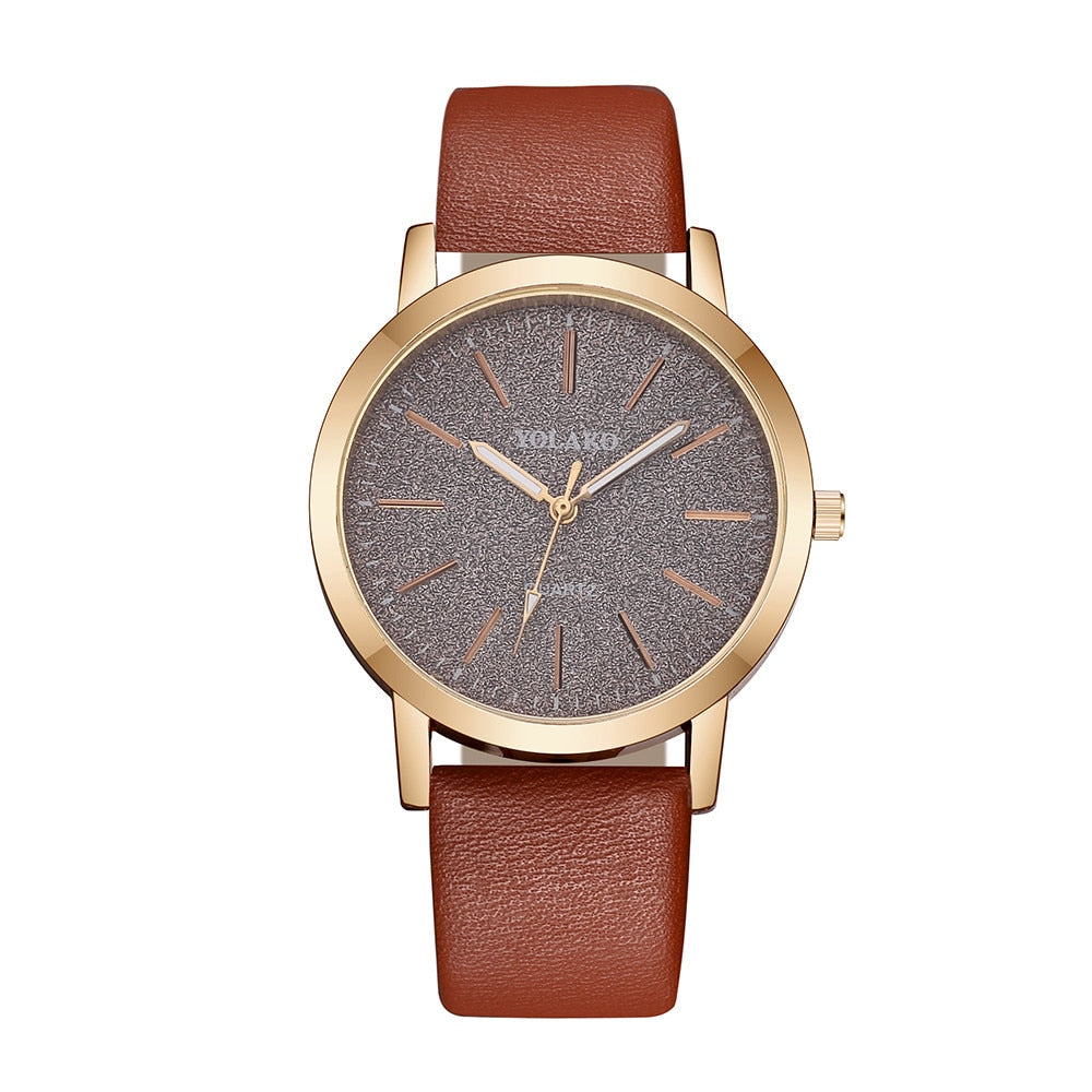 Luxury Brand Leather Quartz Women's Watch Ladies Fashion Watch Women Wristwatch Clock relogio feminino hours reloj mujer saati - Amazhona 