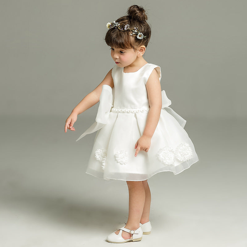 Maggie baby girl baby banquet Wedding Dress Skirt Girl Flower Princess Wedding Dress Dress Tutu - Amazhona 