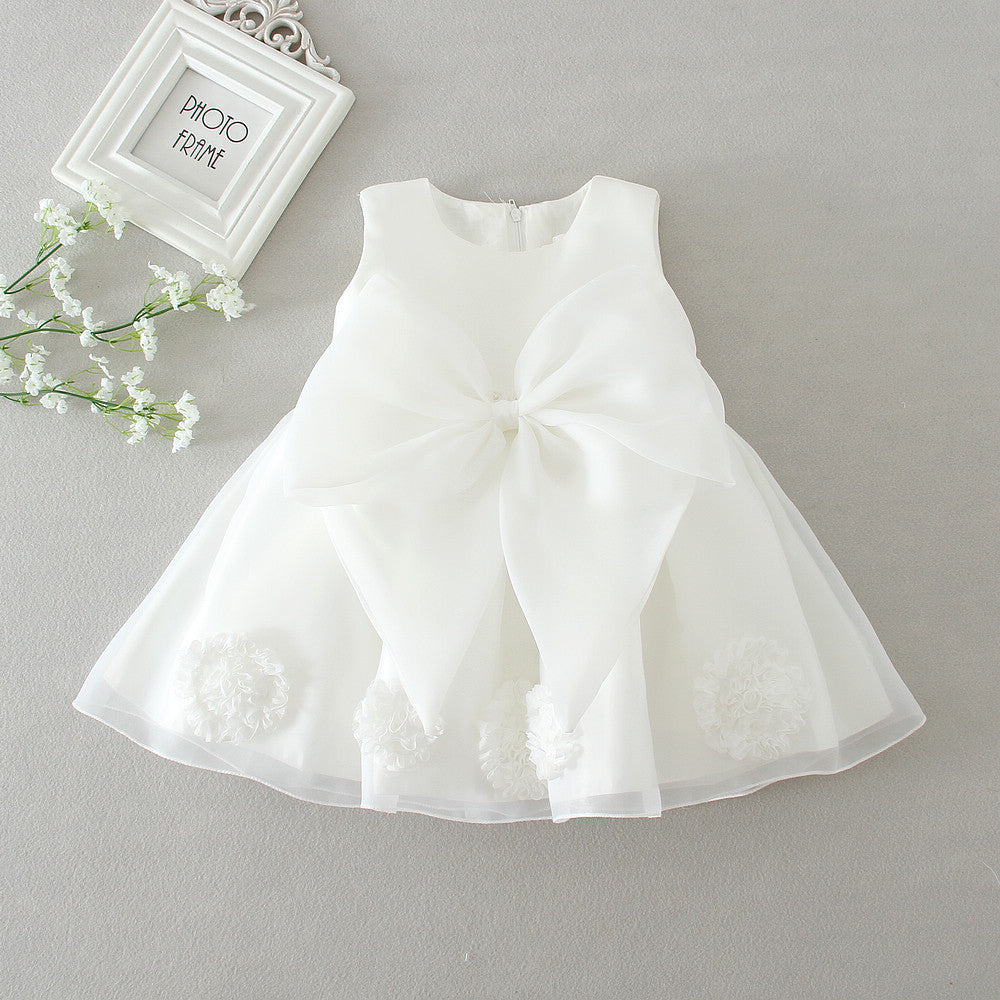 Maggie baby girl baby banquet Wedding Dress Skirt Girl Flower Princess Wedding Dress Dress Tutu - Amazhona 