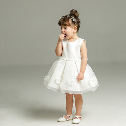 Maggie baby girl baby banquet Wedding Dress Skirt Girl Flower Princess Wedding Dress Dress Tutu - Amazhona 