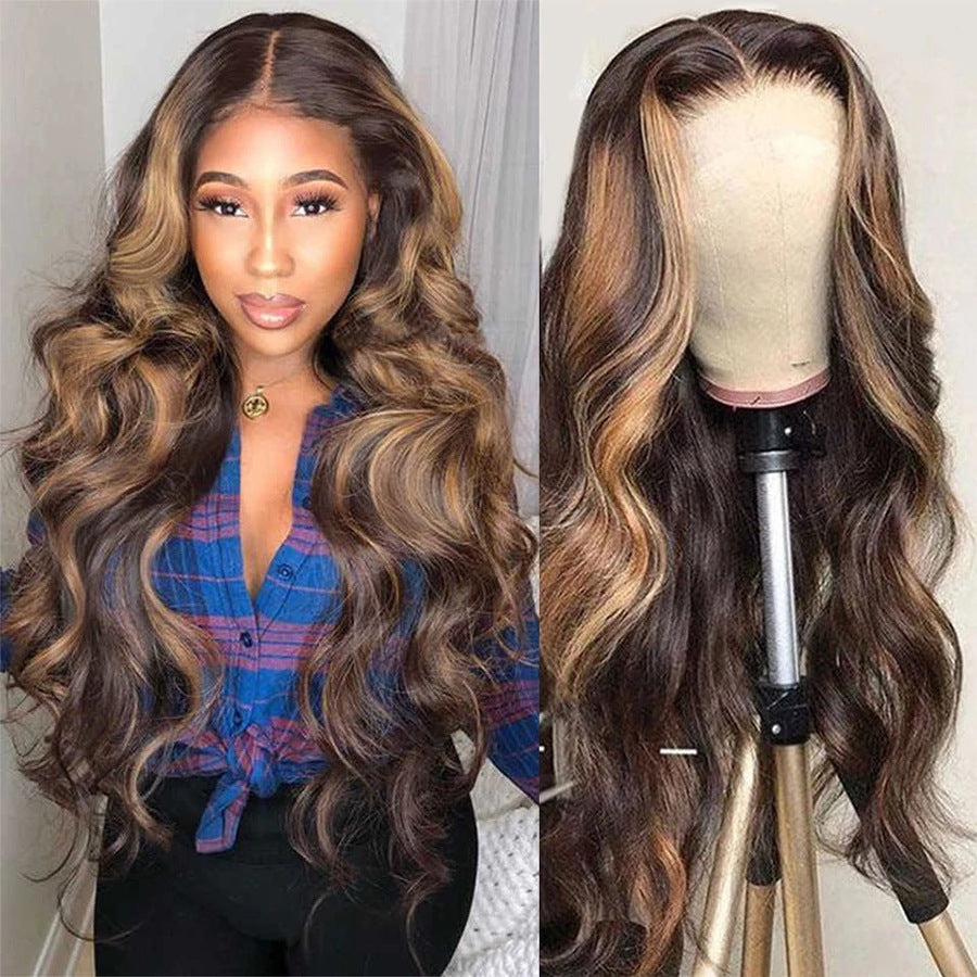 Medium And Long Curly Fashion Female Big Wave Real Human Hair Wig - Amazhona 