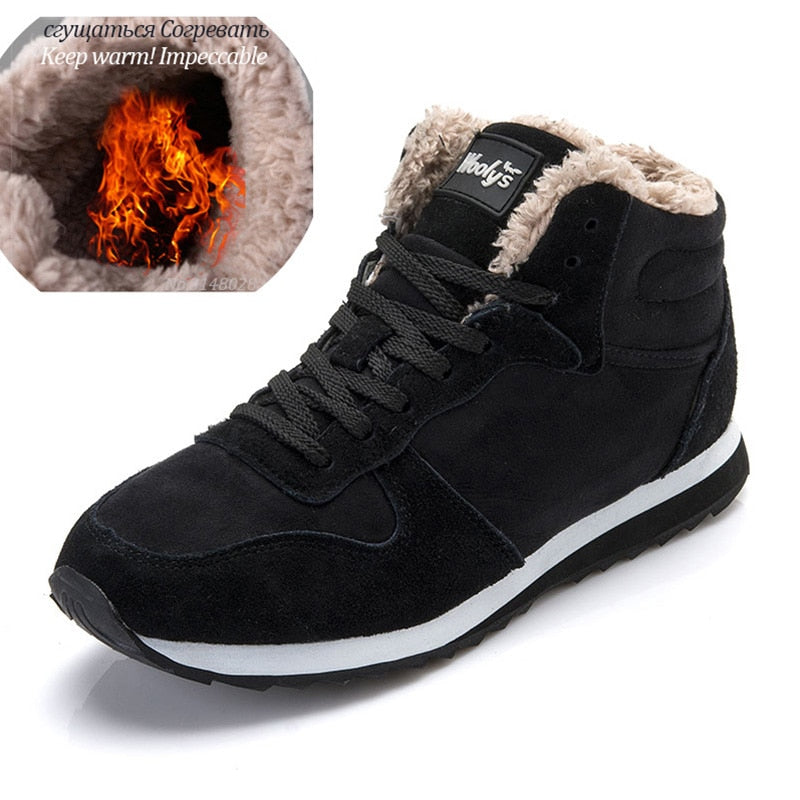 Men Boots Fashion Warm Winter Sneakers For Men Winter Boots Casual Shoes Men Ankle Boots Shoes Winter Chaussure Homme Husband - Amazhona 