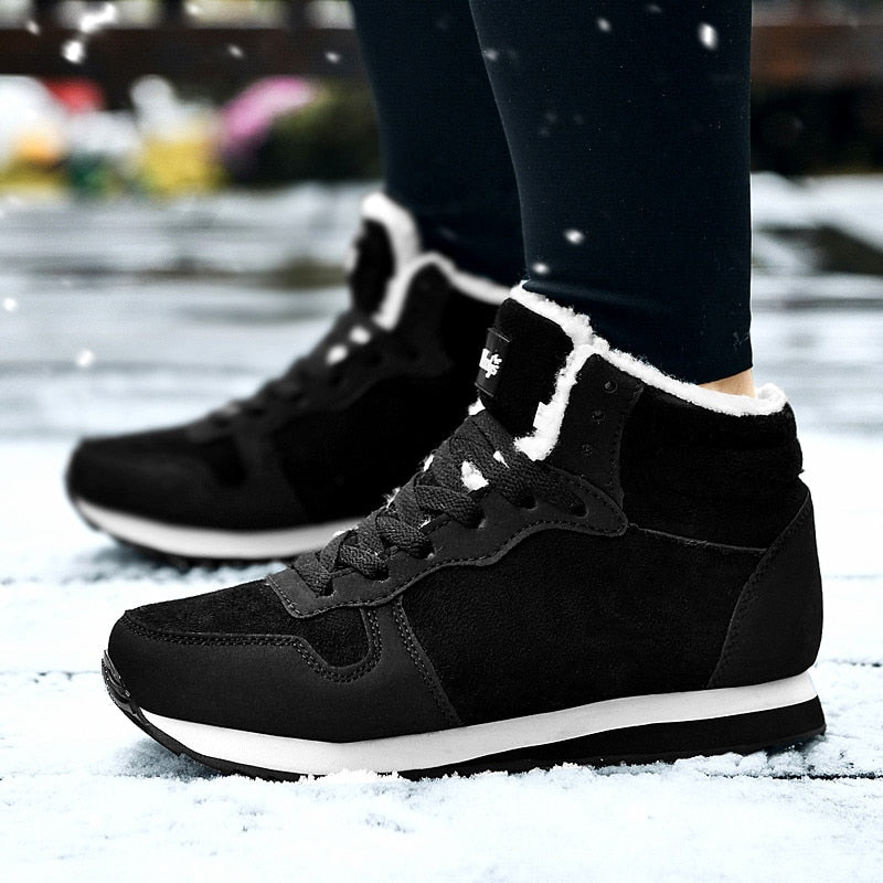 Men Boots Waterproof Winter Boots Men Lightweight Hight Top Leather Shoes Plus 48 No Slip Warm Snow Boots Plush Women Footwear - Amazhona 