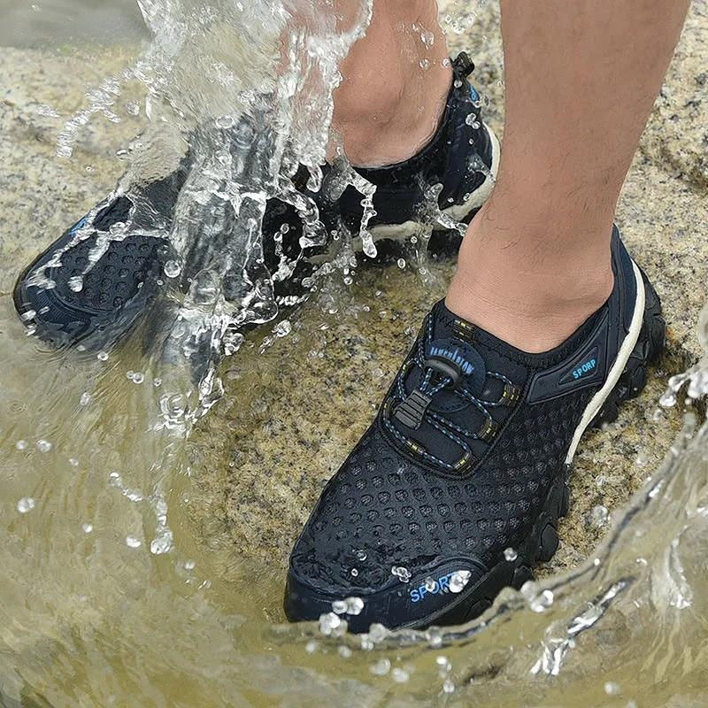 Men Breathable Sneakers 2022 New Fashion Shoes for Men Climbing Hiking Shoes Men Outdoor Beach Wading Shoes Barefoot Sneakers - Amazhona 