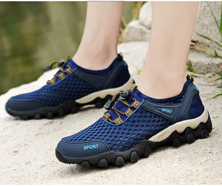 Men Breathable Sneakers 2022 New Fashion Shoes for Men Climbing Hiking Shoes Men Outdoor Beach Wading Shoes Barefoot Sneakers - Amazhona 