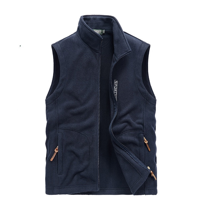 Men Fleece Spring Jacket 2021 New Windproof Casual Warm Vest Coat Men Large Size Clothing S-5XL Fashion Winter Vest Men's Jacket - Amazhona 