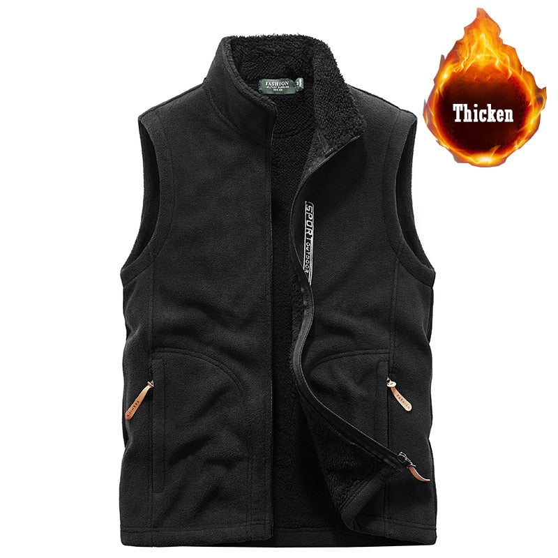 Men Fleece Spring Jacket 2021 New Windproof Casual Warm Vest Coat Men Large Size Clothing S-5XL Fashion Winter Vest Men's Jacket - Amazhona 