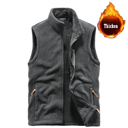 Men Fleece Spring Jacket 2021 New Windproof Casual Warm Vest Coat Men Large Size Clothing S-5XL Fashion Winter Vest Men's Jacket - Amazhona 