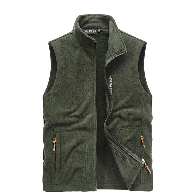 Men Fleece Spring Jacket 2021 New Windproof Casual Warm Vest Coat Men Large Size Clothing S-5XL Fashion Winter Vest Men's Jacket - Amazhona 