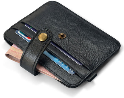 Men Genuine Leather Slim Wallet Male Small Purse Mini Money Bag Walet Thin Portomonee carteras Man's Wallet Card Holder - Amazhona 