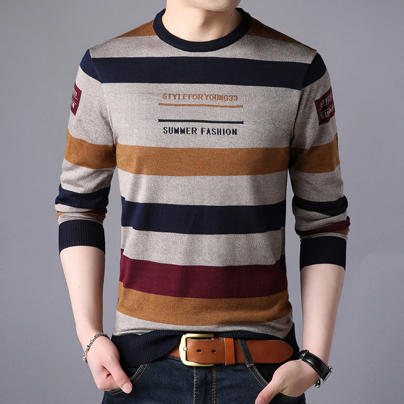 Men'S Long-Sleeved T-Shirts Men'S Bottoming Shirt Casual Round Neck - Amazhona 