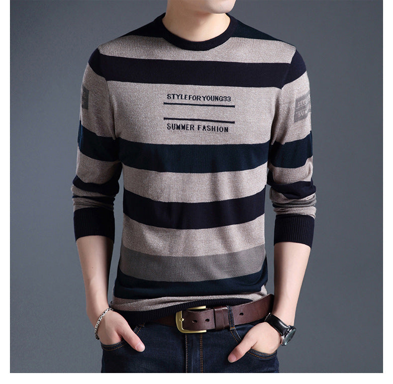 Men'S Long-Sleeved T-Shirts Men'S Bottoming Shirt Casual Round Neck - Amazhona 