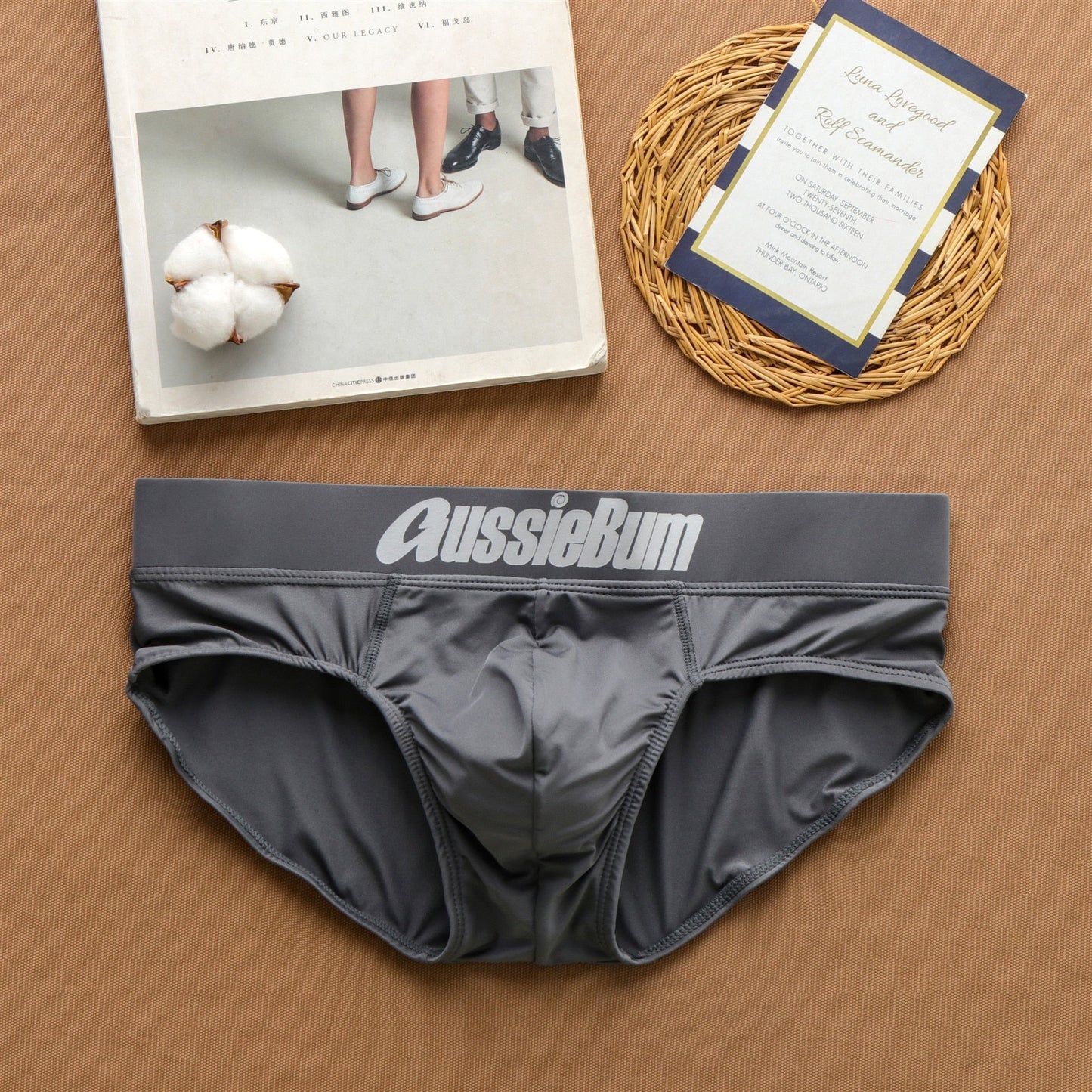 Men's Aussiebum briefs with milk silk low waist stretch stereo bag fit comfortably - Amazhona 