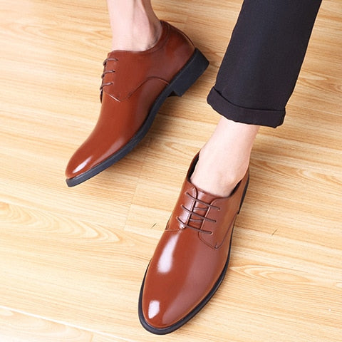 Men's Breathable Leather Shoes Black Soft Leather Soft Bottom Spring And Autumn Best Man Men's Business Formal Wear Casual Shoe - Amazhona 