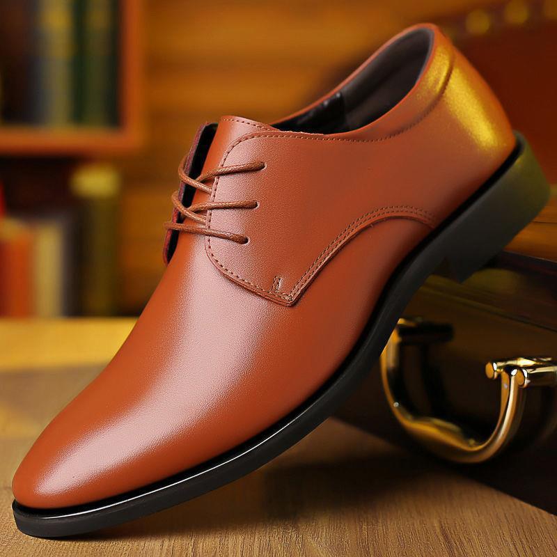 Men's Breathable Leather Shoes Black Soft Leather Soft Bottom Spring And Autumn Best Man Men's Business Formal Wear Casual Shoe - Amazhona 