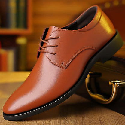 Men's Breathable Leather Shoes Black Soft Leather Soft Bottom Spring And Autumn Best Man Men's Business Formal Wear Casual Shoe - Amazhona 