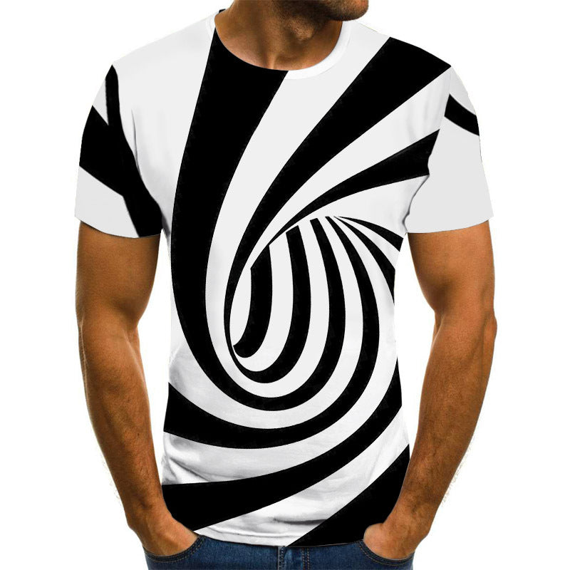 Men's Casual Short-Sleeved T-Shirt 3D Digital Printing Lone Bird Solo Pattern Loose - Amazhona 