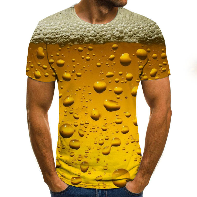 Men's Casual Short-Sleeved T-Shirt 3D Digital Printing Lone Bird Solo Pattern Loose - Amazhona 