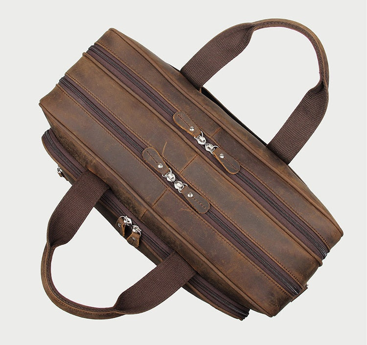 Men's Crazy Horse Leather Business Bag - Amazhona 