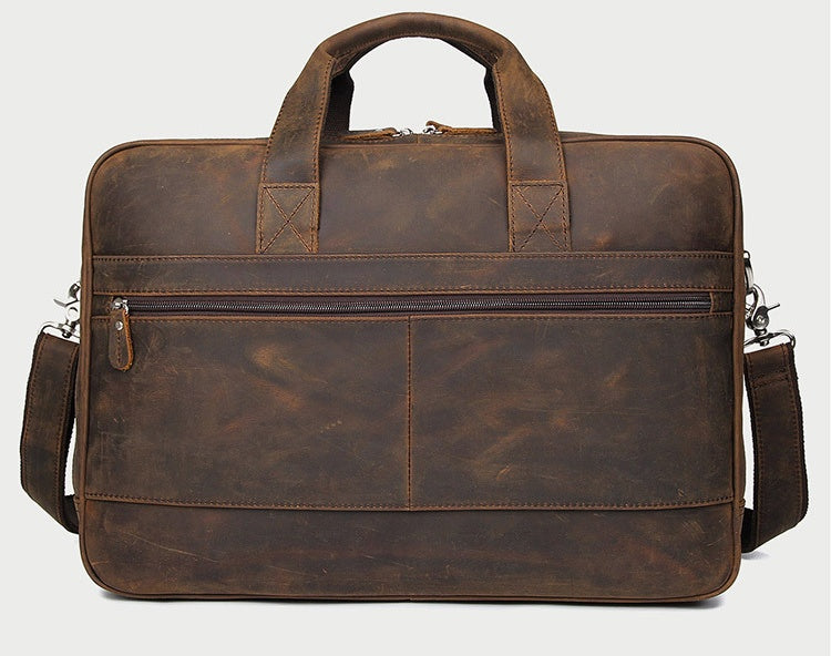 Men's Crazy Horse Leather Business Bag - Amazhona 