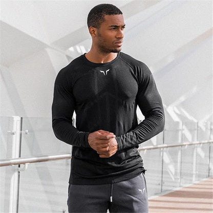 Men's Round Neck Raglan Long Sleeve Quick Dryer - Amazhona 