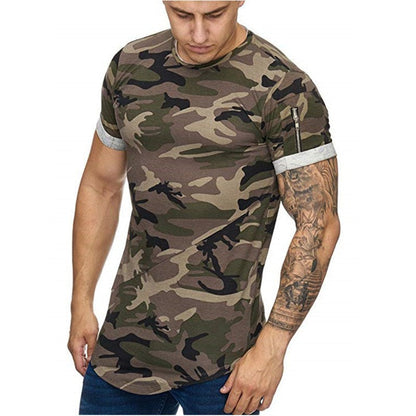 Men's T-shirt Camouflage Gradient Printing Casual Men's Short Sleeve T-shirt - Amazhona 