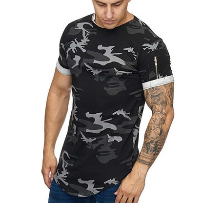 Men's T-shirt Camouflage Gradient Printing Casual Men's Short Sleeve T-shirt - Amazhona 