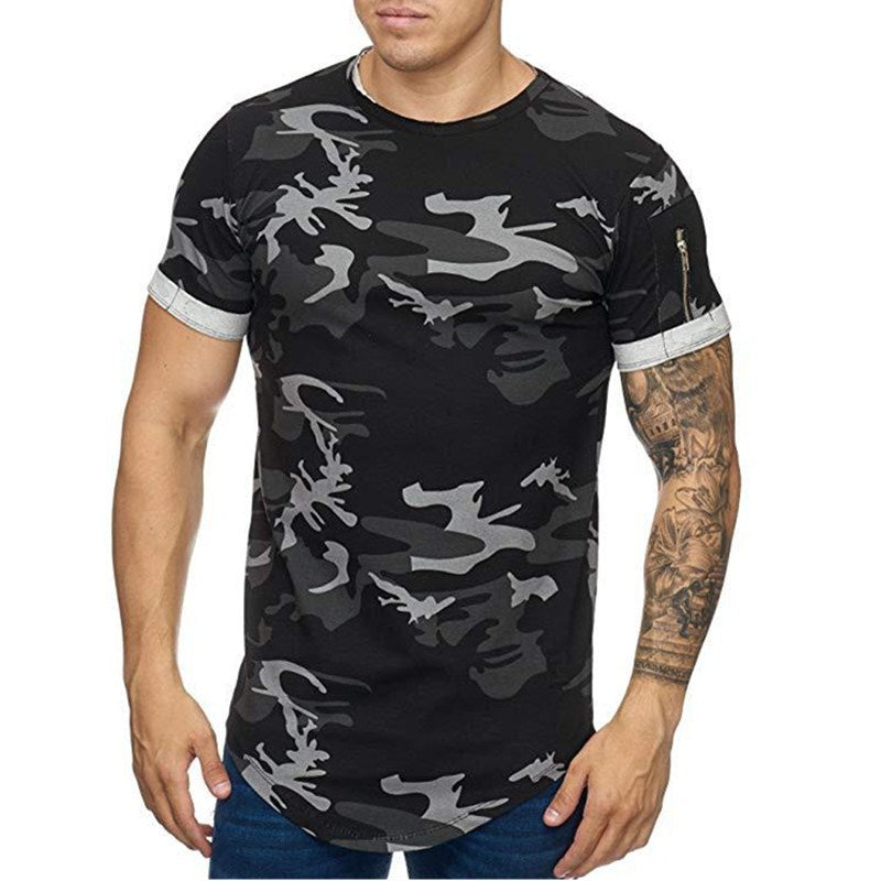 Men's T-shirt Camouflage Gradient Printing Casual Men's Short Sleeve T-shirt - Amazhona 