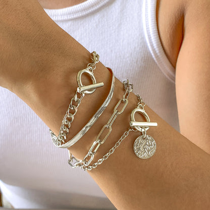 Metal Wind Hollow Chain Bracelet Snake Bone Metal Bracelet - Amazhona 