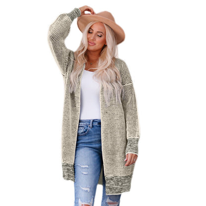 Mid-length Autumn And Winter Knitted Smocking Women's Sweater Cardigan - Amazhona 