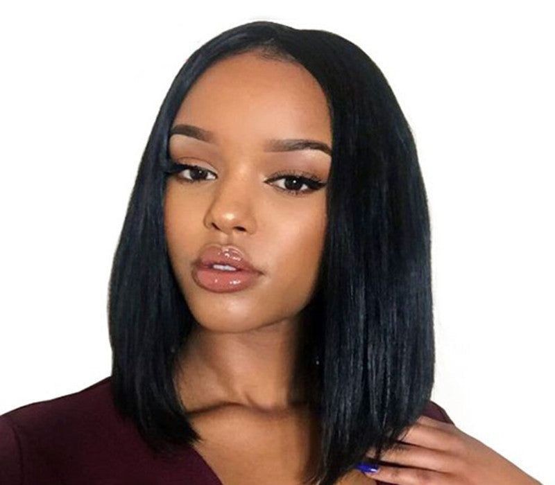 Mid-point black straight hair hood - Amazhona 