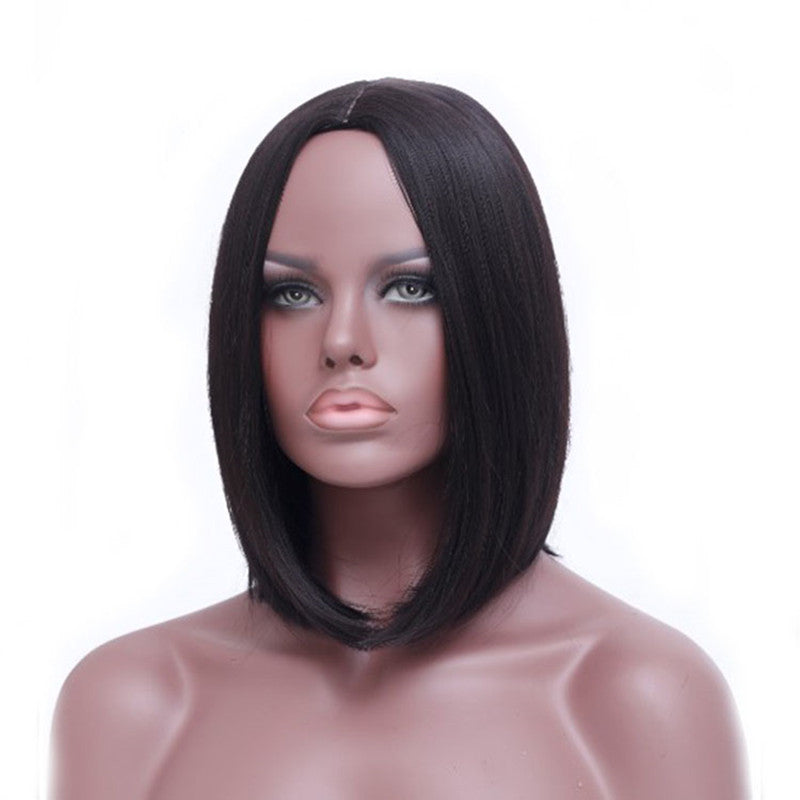 Mid-point black straight hair hood - Amazhona 