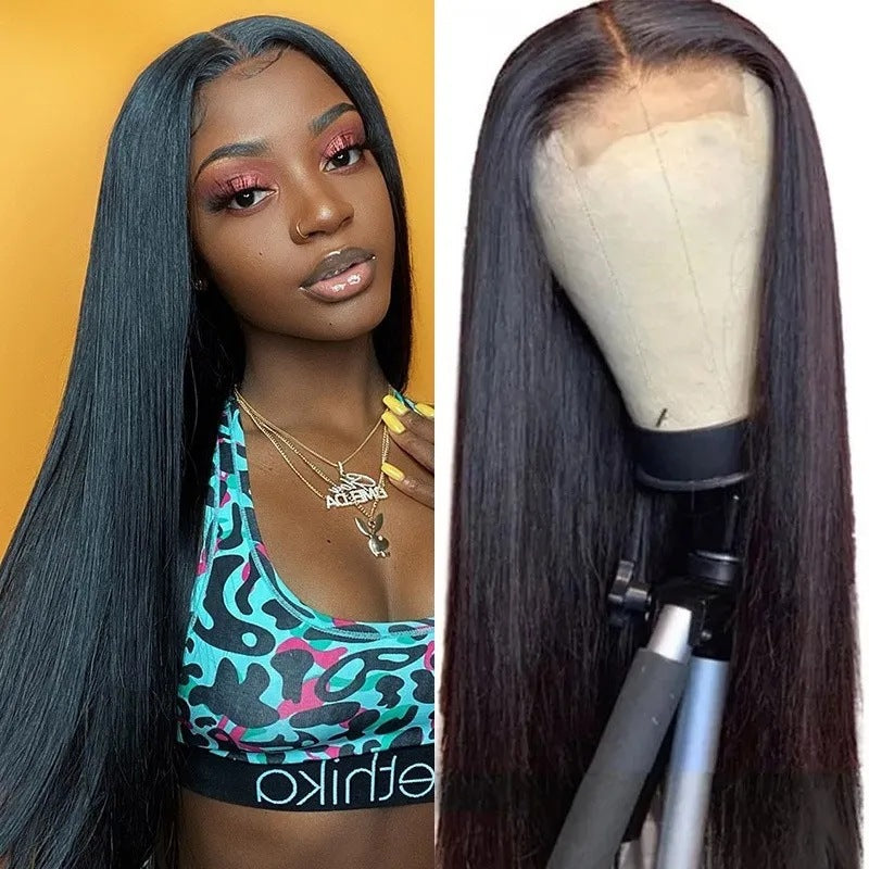 Natural Lace Front Wig Medium Long Straight Hair - Amazhona 