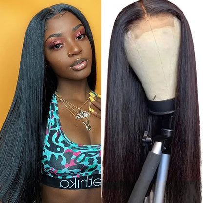 Natural Lace Front Wig Medium Long Straight Hair - Amazhona 