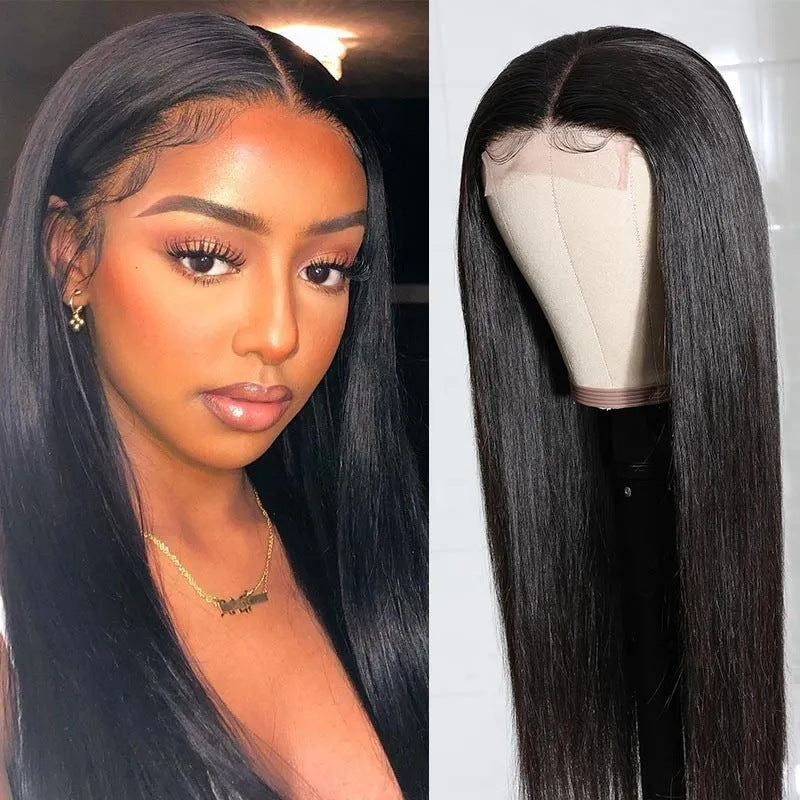 Natural Lace Front Wig Medium Long Straight Hair - Amazhona 