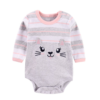 Net Red Baby Clothes Gift Box Newborn Baby Clothes Triangle Climbing Baby Cotton Long-Sleeved One-Piece Romper Full Moon Baby - Amazhona 