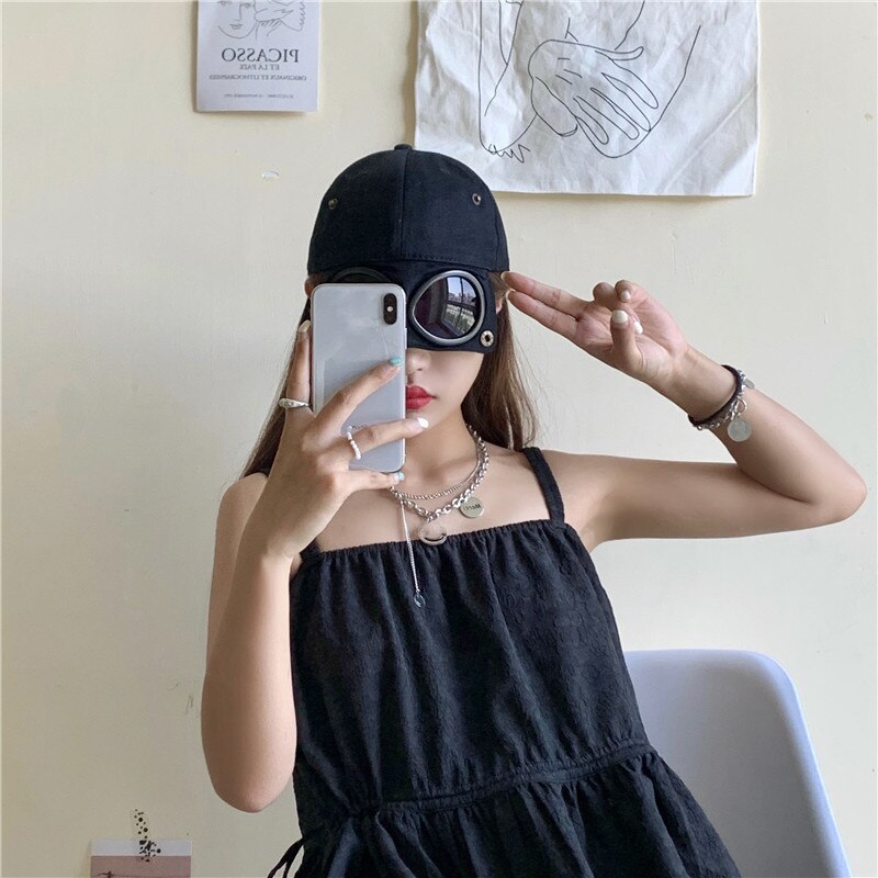 New Aviator Hat Summer Personality Glasses Baseball Cap Female Unisex Sunglasses Cap Male Cap Baseballcap Boys Cap - Amazhona 