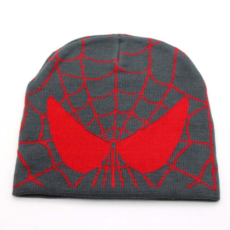 New Cartoon Spider Embroidered Beanies Hat Men Winter Autunm Warm Knitted Bonnet Cap Soft Wool Skullies Beanies Caps Boys Gifts - Amazhona 