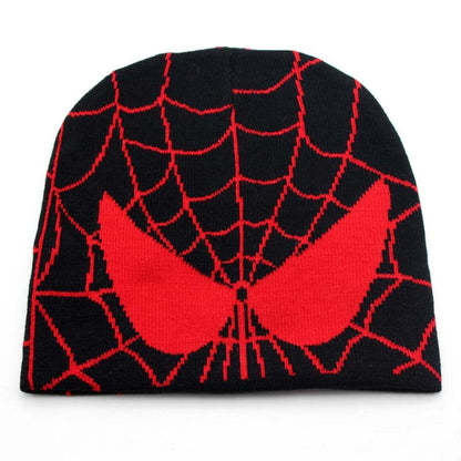 New Cartoon Spider Embroidered Beanies Hat Men Winter Autunm Warm Knitted Bonnet Cap Soft Wool Skullies Beanies Caps Boys Gifts - Amazhona 