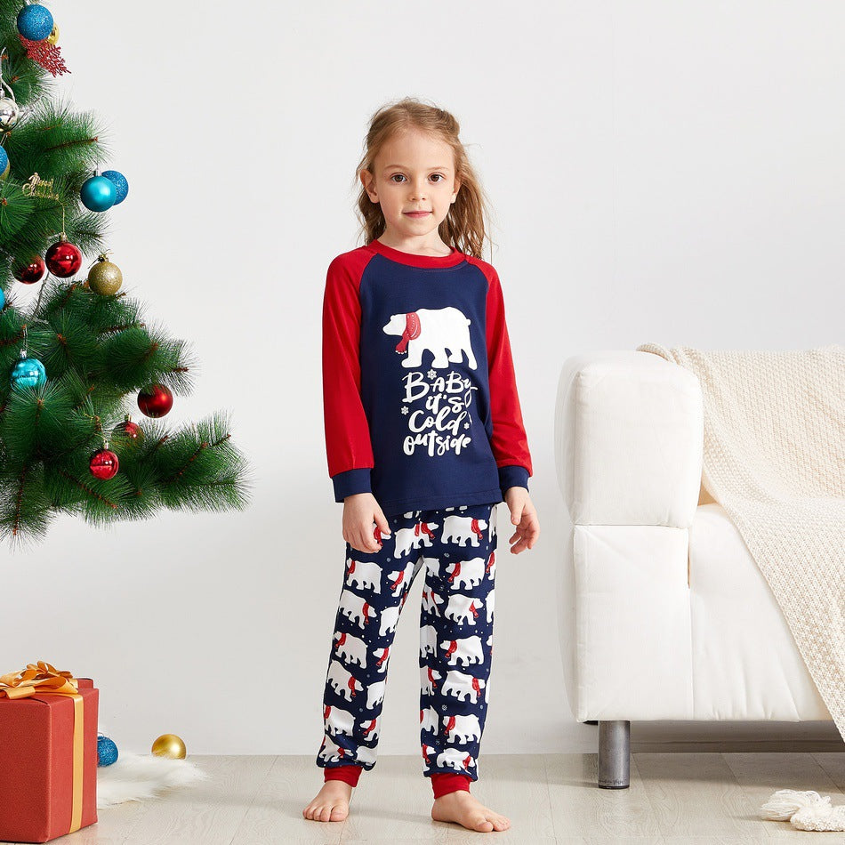 New Christmas Elements Printed Parent-Child Wear Set  Family Wear Home Wear Set - Amazhona 