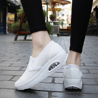 New Flying Weaving Women's Casual Sports Shoes Soft Sole Breathable - Amazhona 