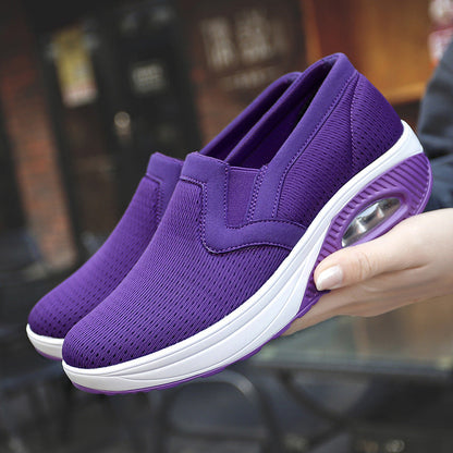 New Flying Weaving Women's Casual Sports Shoes Soft Sole Breathable - Amazhona 