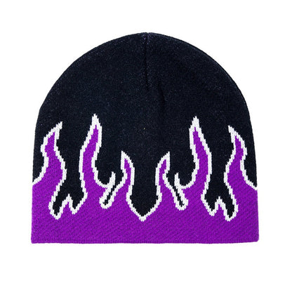 New Hot Fashion Brand AutumnStreet Dance Skull Fire Hell Burn Flames Hot Trend Hip Hop Knitted Soft WearBonnet Beanie Hat - Amazhona 