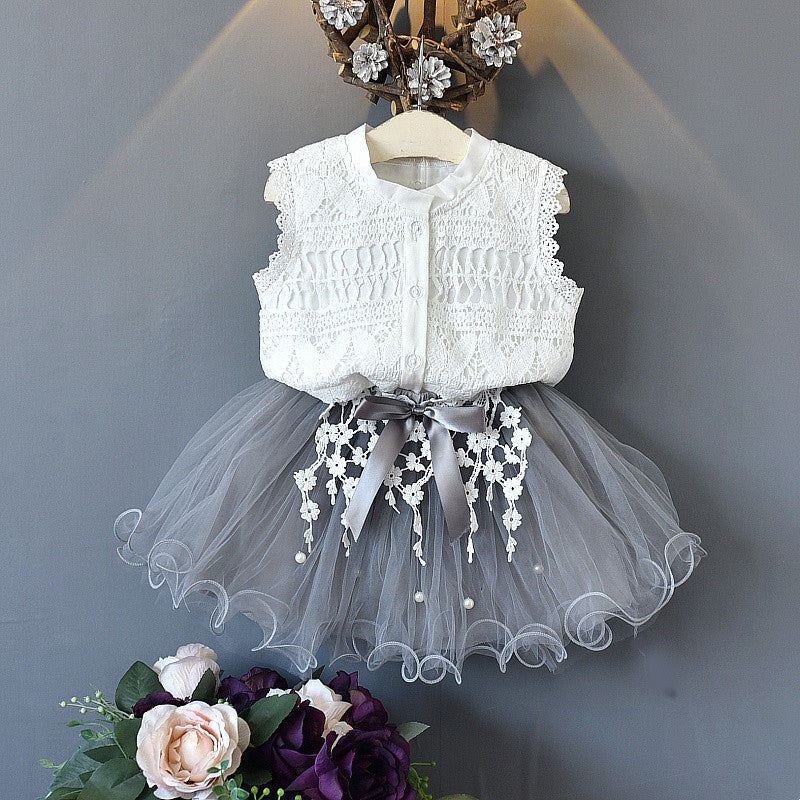 New Hot-selling Girls Fashion Lace Beaded Dress - Amazhona 